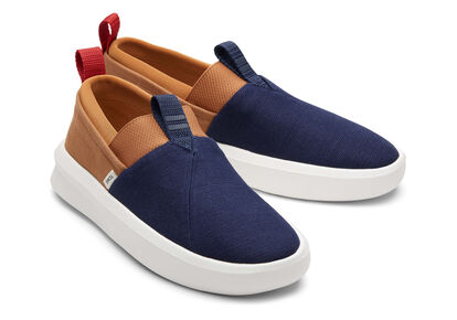 Men Casual Shoes Canvas Loafers Slip On Mens Flat Shoes Blue 9.5 M US 